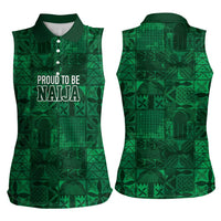 Nigeria Yoruba Adire Patterns Women Sleeveless Polo Shirt Proud To Be Naija
