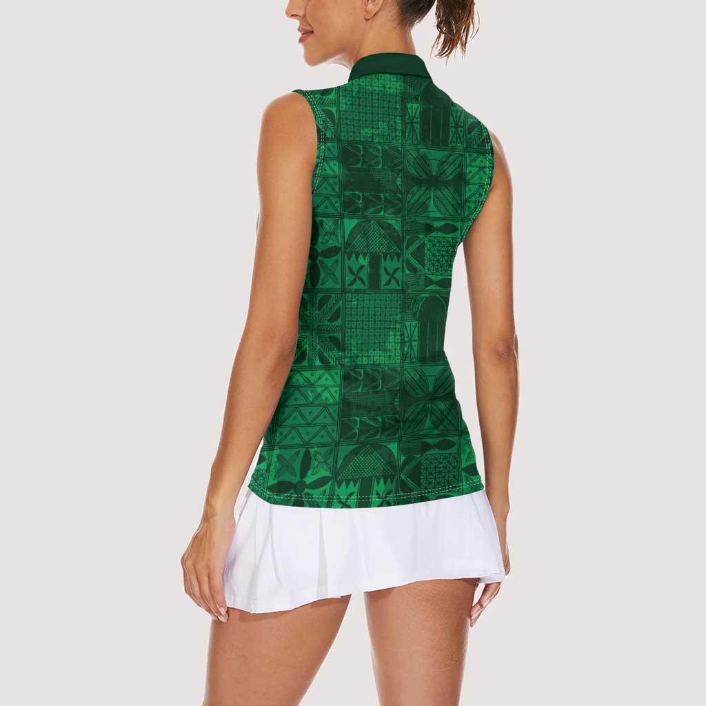 Nigeria Yoruba Adire Patterns Women Sleeveless Polo Shirt Proud To Be Naija