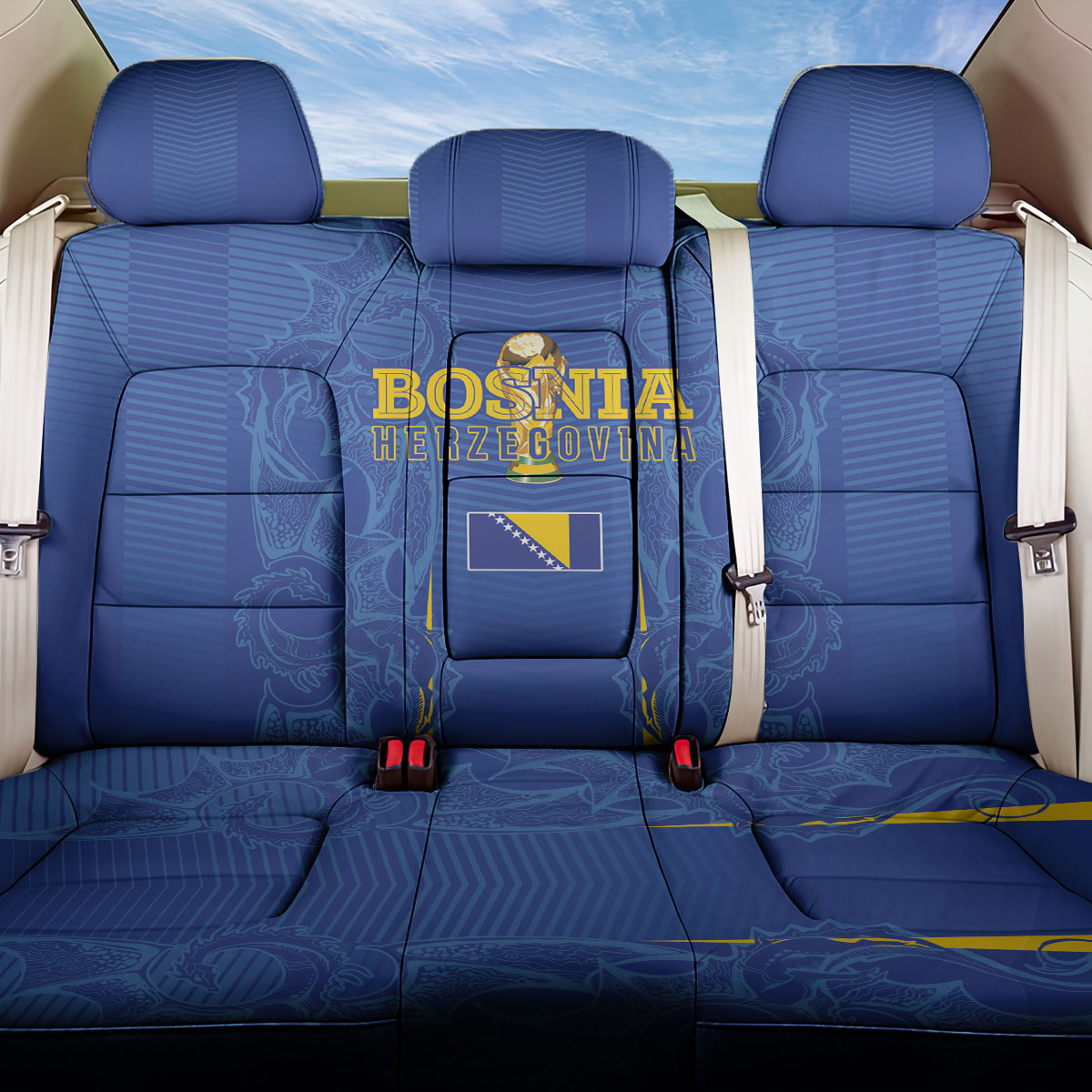 Bosnia WC2026 Football Back Car Seat Cover Dragons Return