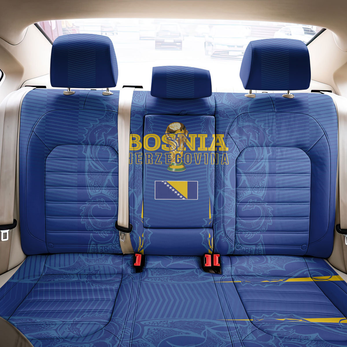 Bosnia WC2026 Football Back Car Seat Cover Dragons Return