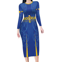 Bosnia WC2026 Football Custom Long Sleeve Bodycon Dress Dragons Return