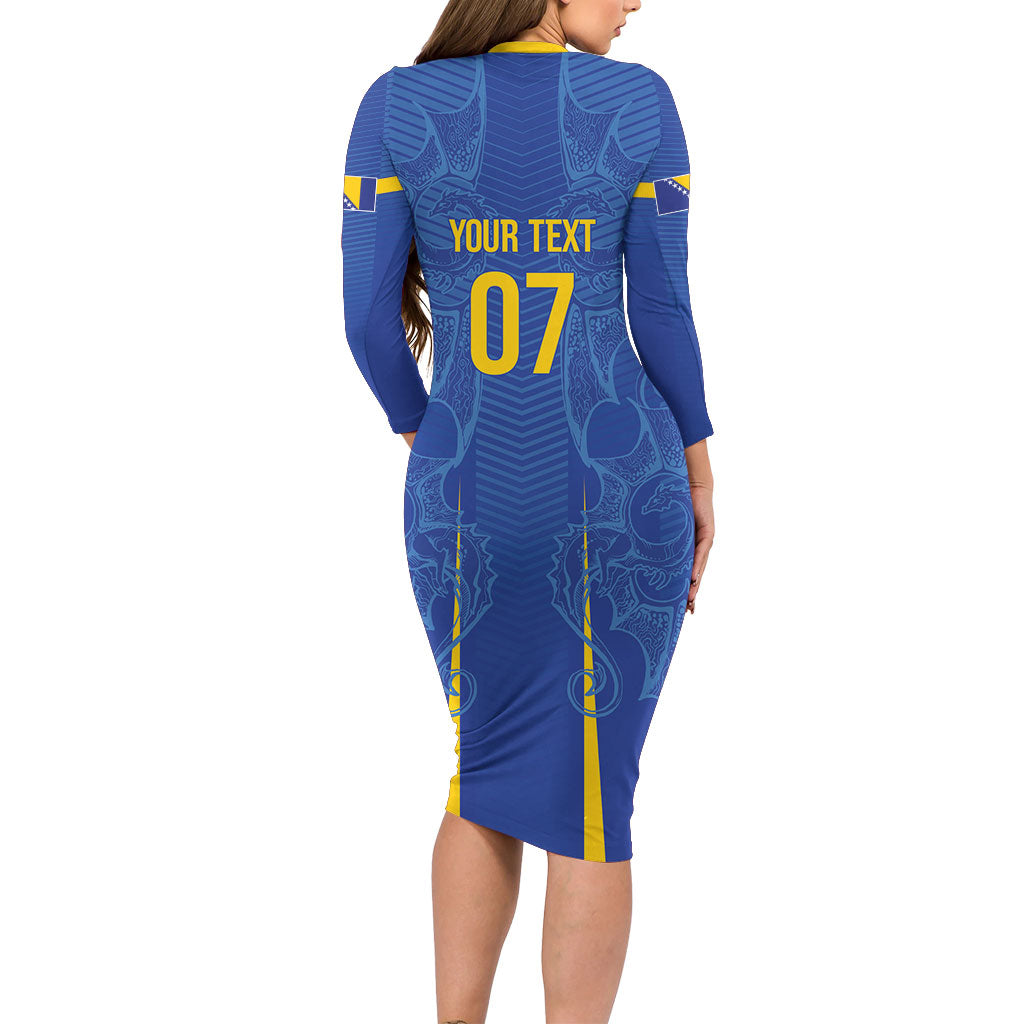 Bosnia WC2026 Football Custom Long Sleeve Bodycon Dress Dragons Return