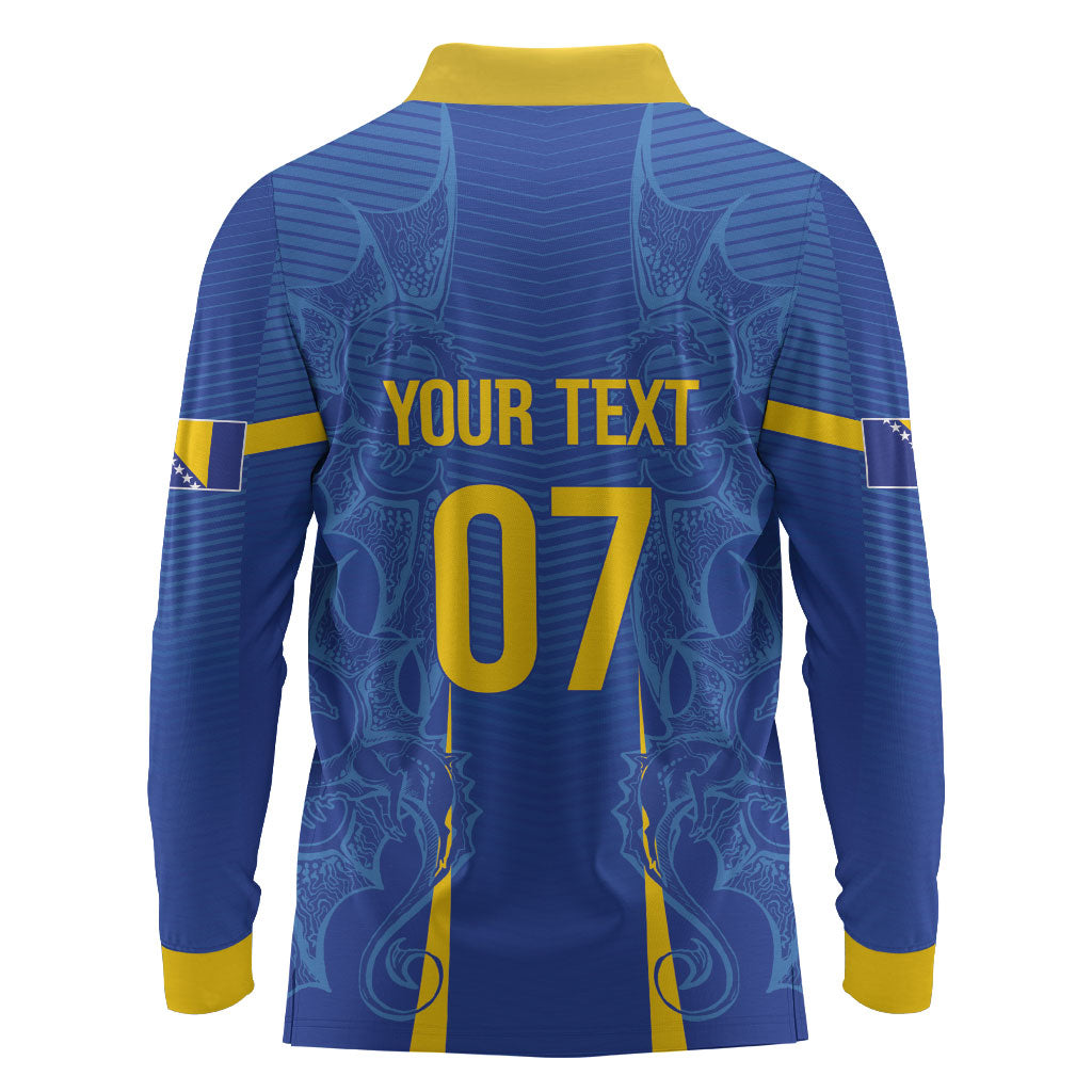 Bosnia WC2026 Football Custom Long Sleeve Polo Shirt Dragons Return