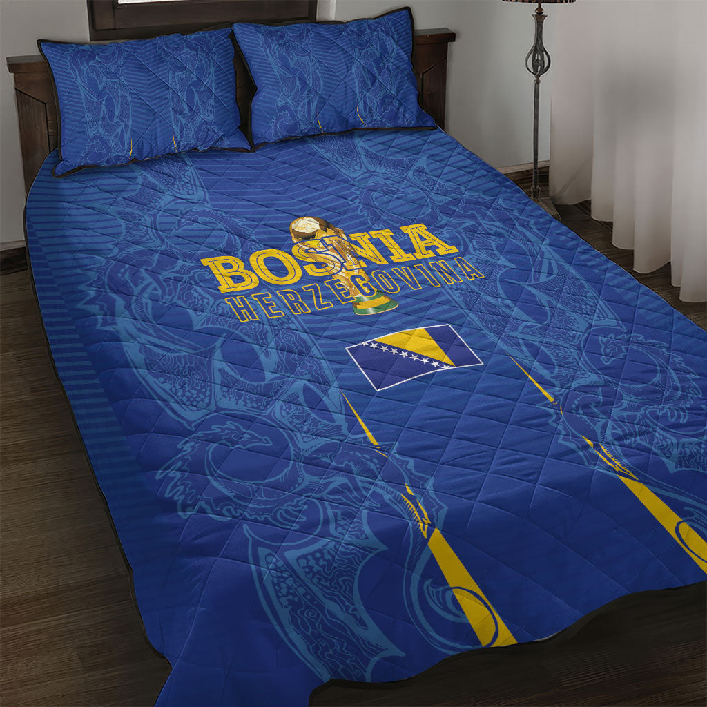 Bosnia WC2026 Football Quilt Bed Set Dragons Return