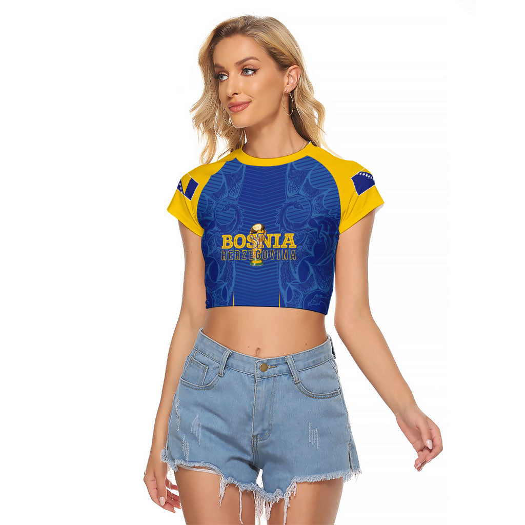 Bosnia WC2026 Football Custom Raglan Cropped T Shirt Dragons Return