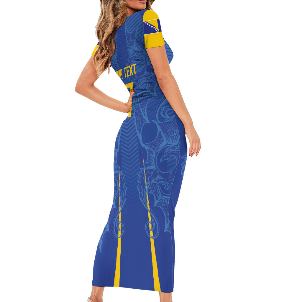 Bosnia WC2026 Football Custom Short Sleeve Bodycon Dress Dragons Return