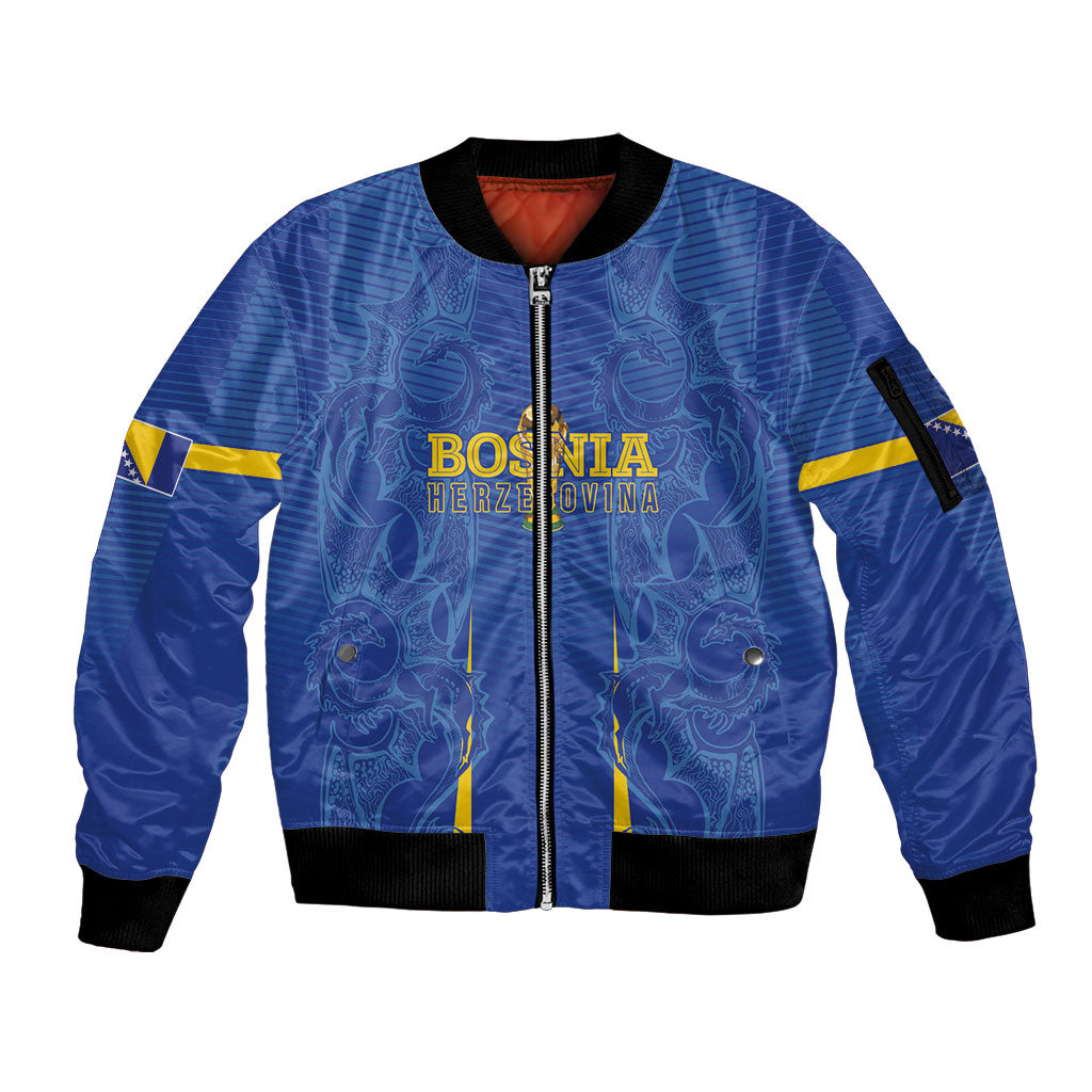 Bosnia WC2026 Football Custom Sleeve Zip Bomber Jacket Dragons Return