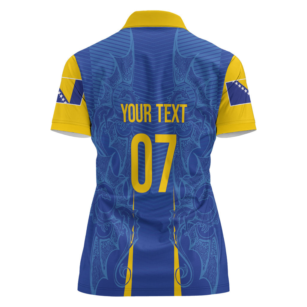 Bosnia WC2026 Football Custom Women Polo Shirt Dragons Return
