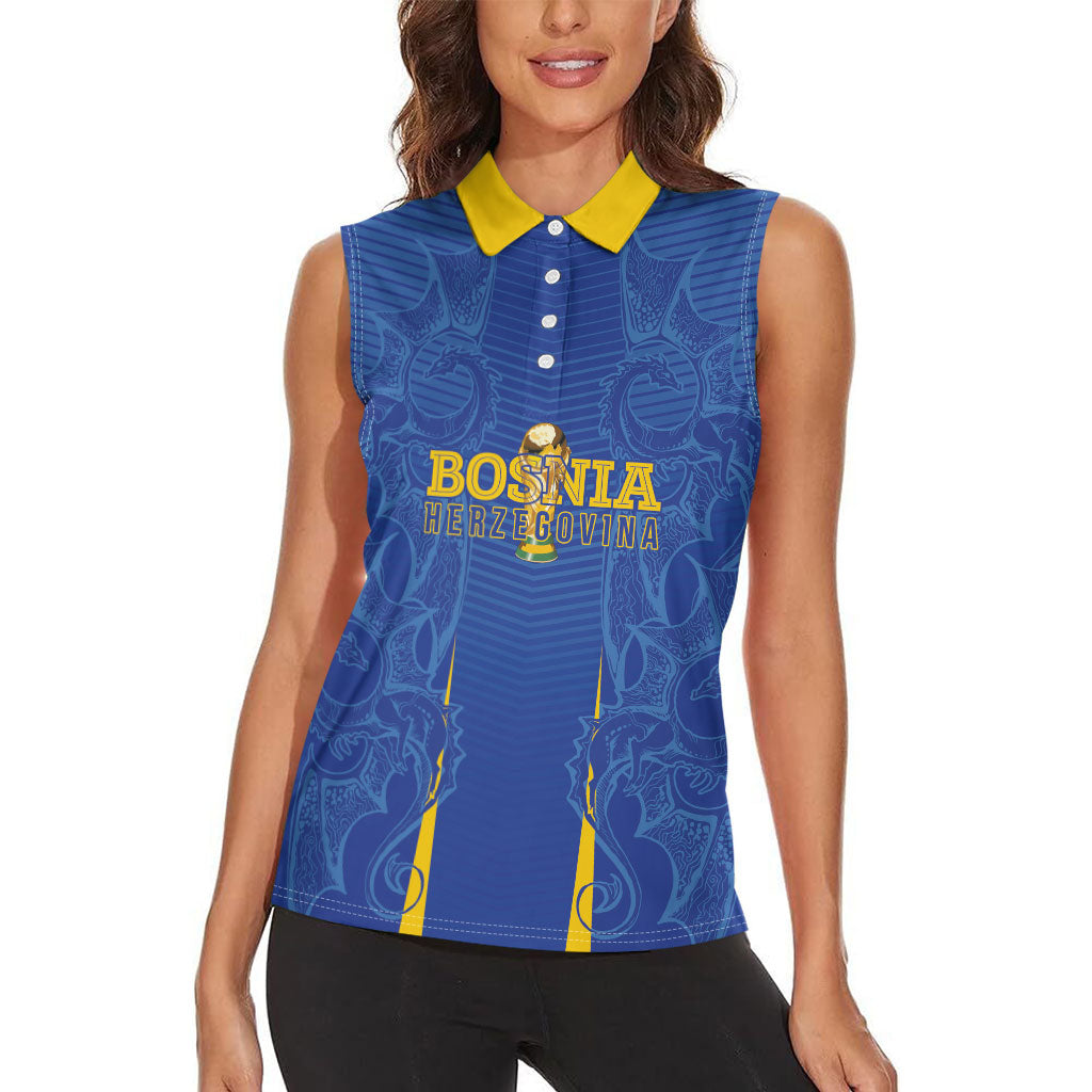 Bosnia WC2026 Football Custom Women Sleeveless Polo Shirt Dragons Return