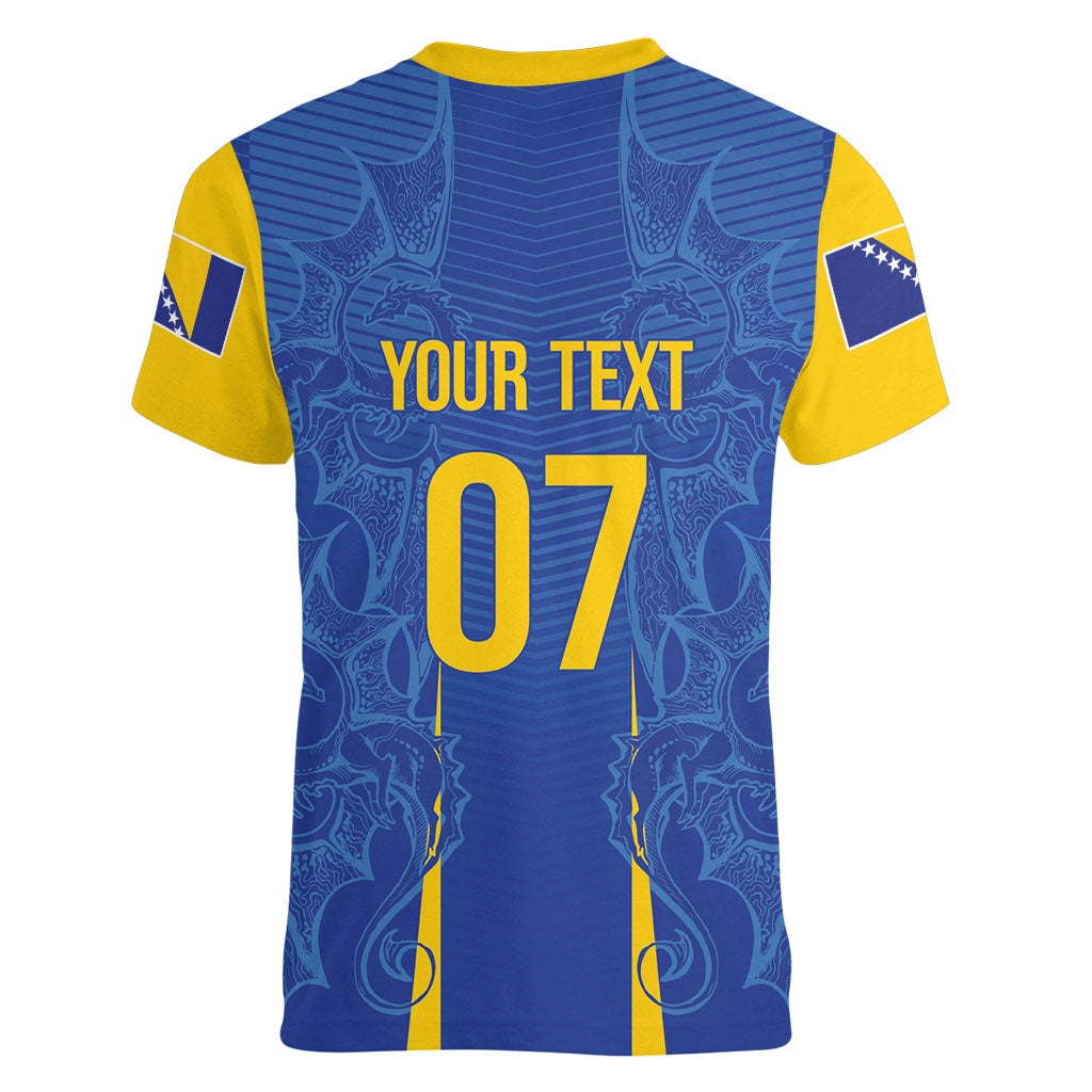 Bosnia WC2026 Football Custom Women V-Neck T-Shirt Dragons Return