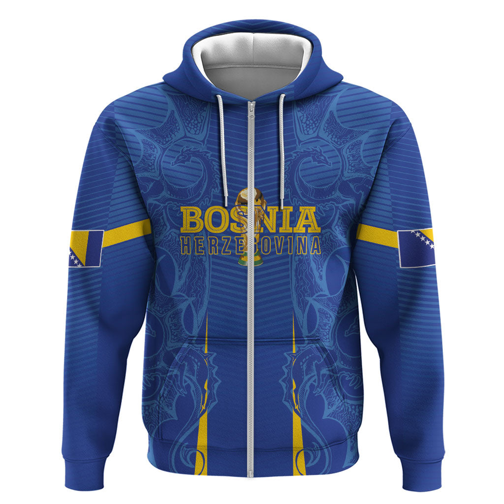 Bosnia WC2026 Football Custom Zip Hoodie Dragons Return