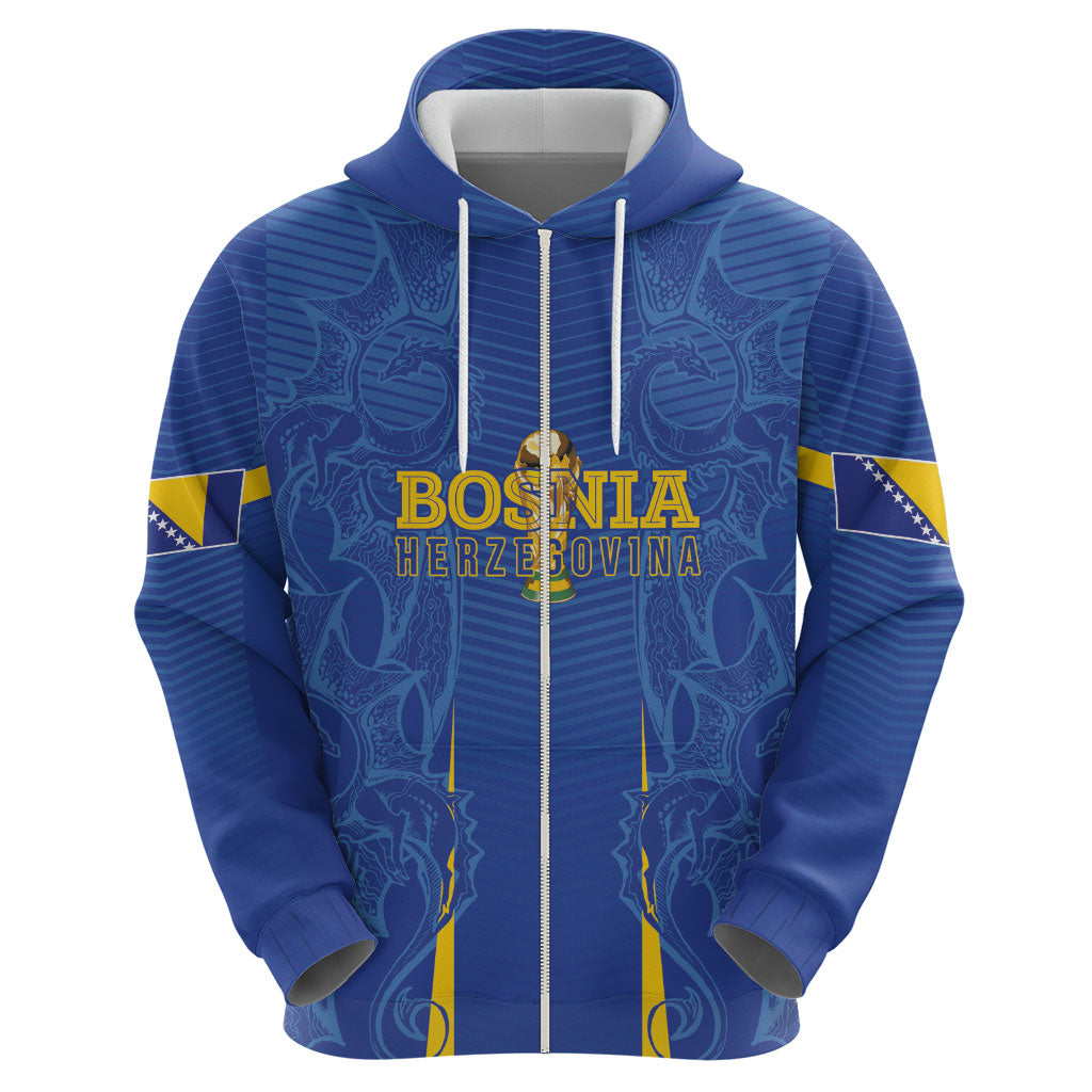 Bosnia WC2026 Football Custom Zip Hoodie Dragons Return