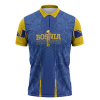 Bosnia WC2026 Football Custom Zipper Polo Shirt Dragons Return