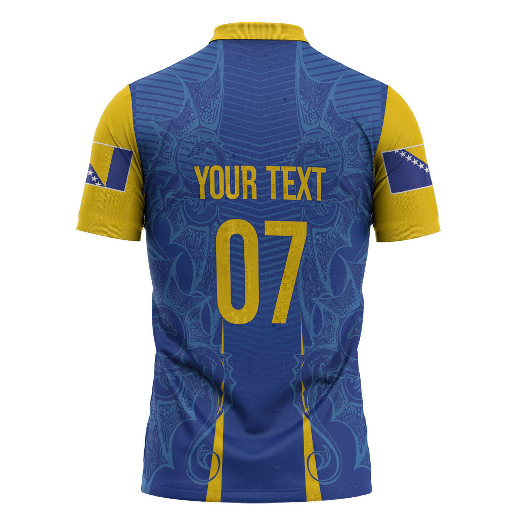 Bosnia WC2026 Football Custom Zipper Polo Shirt Dragons Return
