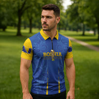 Bosnia WC2026 Football Custom Zipper Polo Shirt Dragons Return