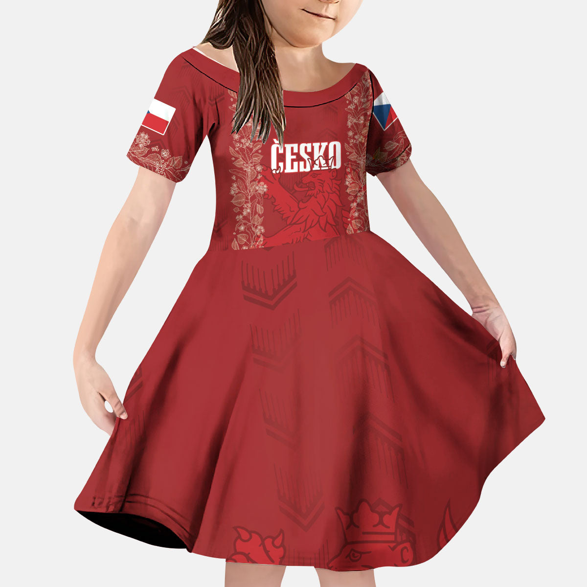 Czechia WC2026 Football Custom Kid Short Sleeve Dress Cesko Lions