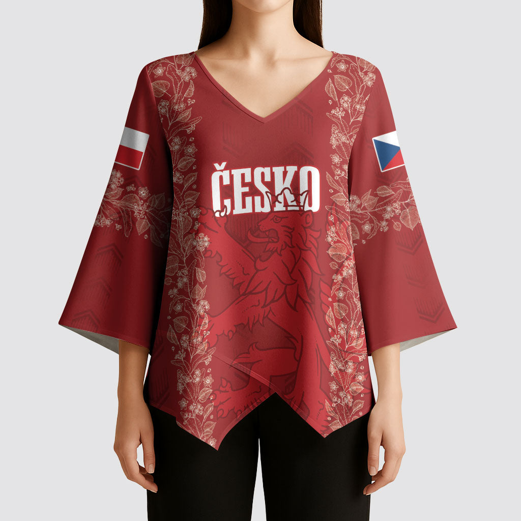 Czechia WC2026 Football Custom Kimono Sleeve Blouse Cesko Lions
