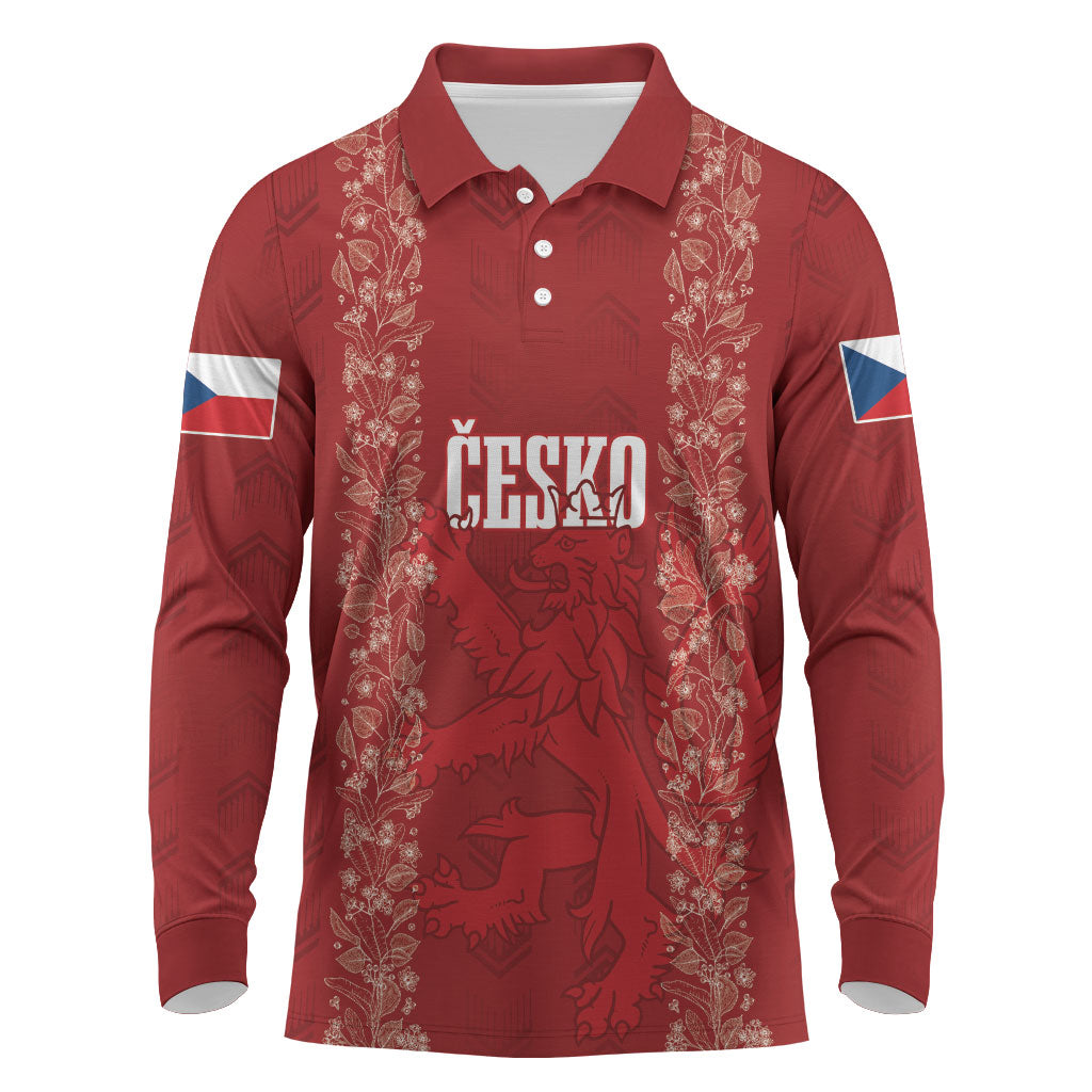 Czechia WC2026 Football Custom Long Sleeve Polo Shirt Cesko Lions