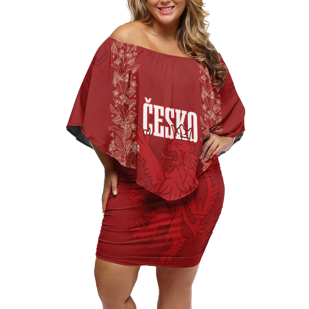 Czechia WC2026 Football Custom Off Shoulder Short Dress Cesko Lions
