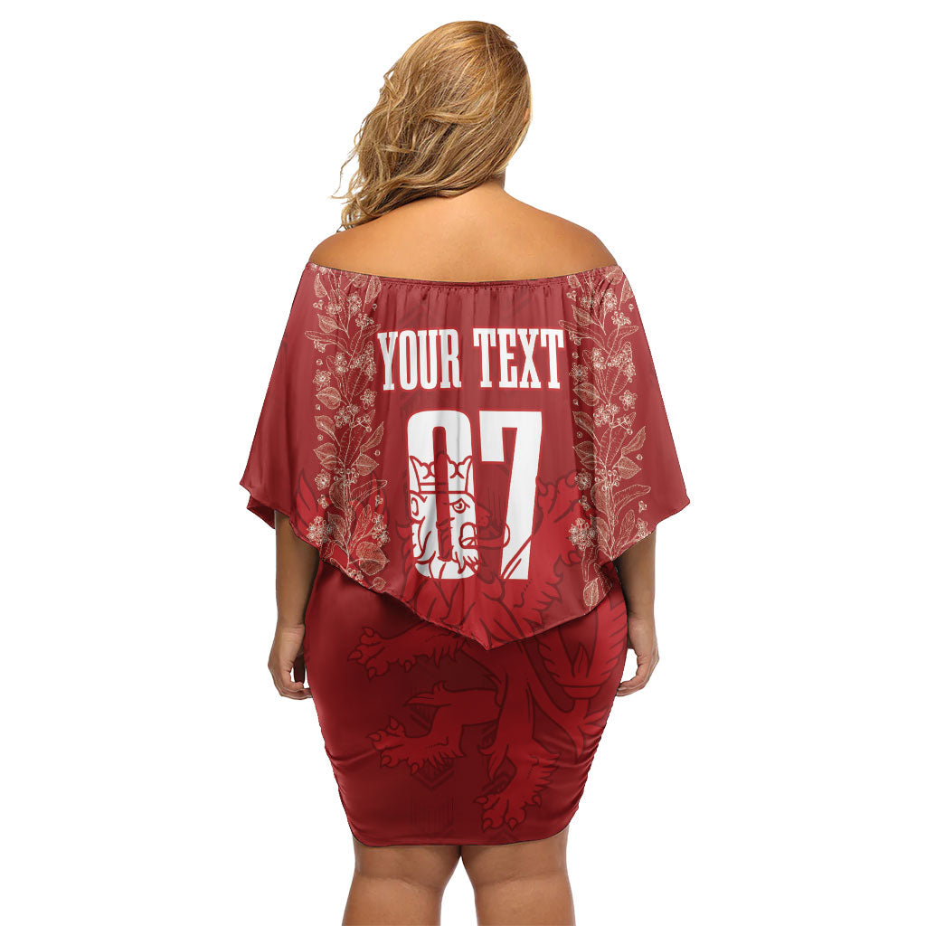 Czechia WC2026 Football Custom Off Shoulder Short Dress Cesko Lions
