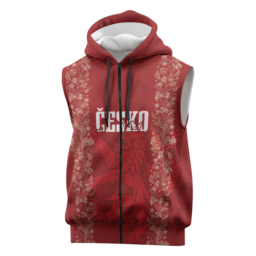 Czechia WC2026 Football Custom Sleeveless Zip Hoodie Cesko Lions