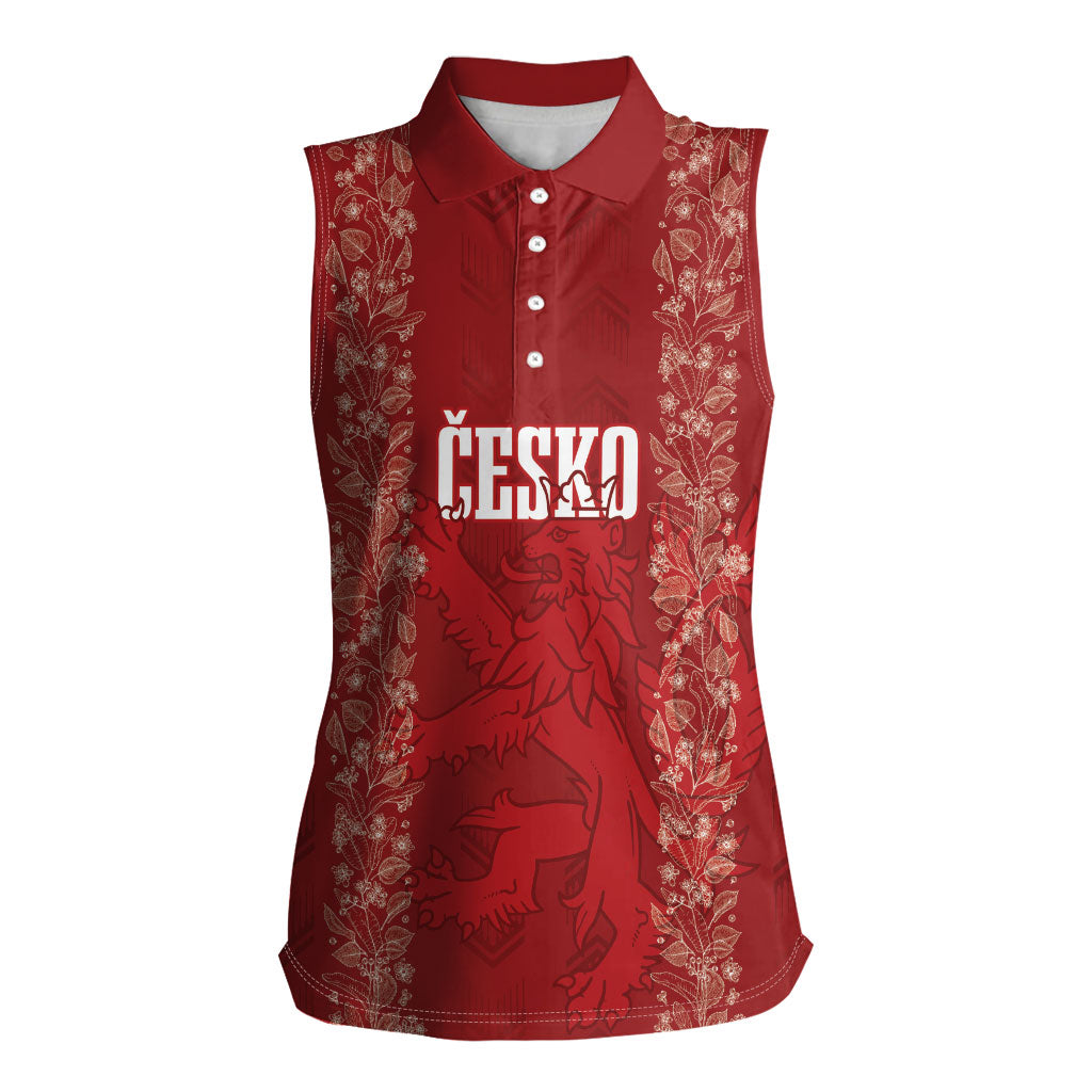 Czechia WC2026 Football Custom Women Sleeveless Polo Shirt Cesko Lions