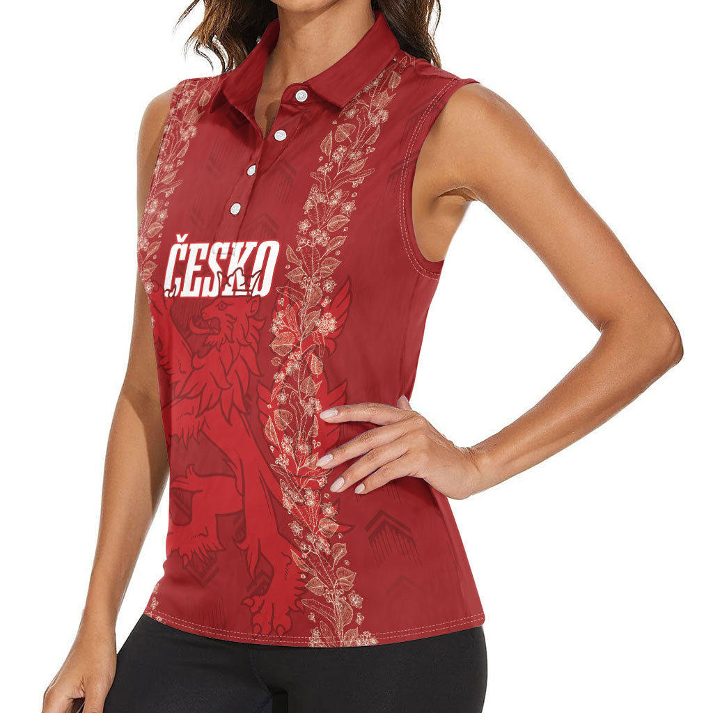 Czechia WC2026 Football Custom Women Sleeveless Polo Shirt Cesko Lions