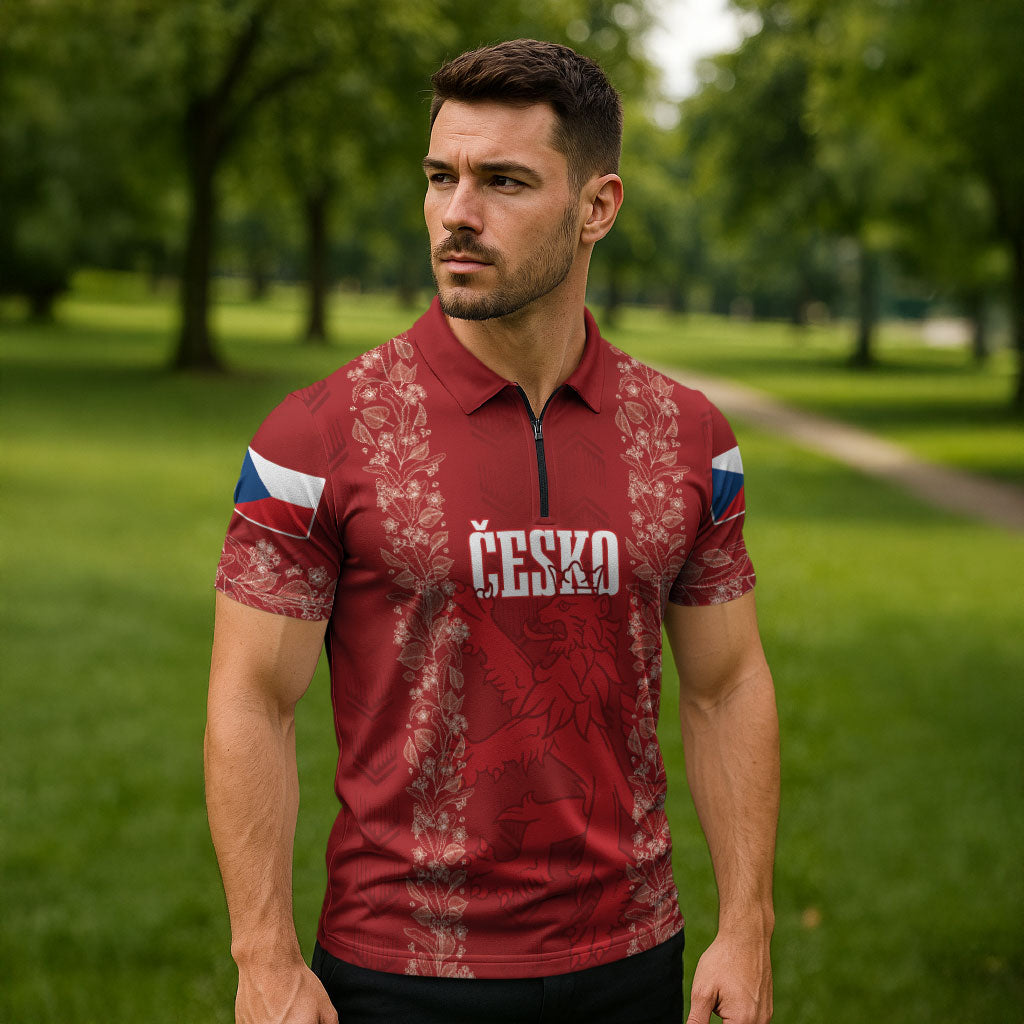 Czechia WC2026 Football Custom Zipper Polo Shirt Cesko Lions
