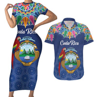 Pura Vida Costa Rica Personalized Couples Matching Short Sleeve Bodycon Dress and Hawaiian Shirt Oxcart Ornate Inspired - Wonder Print Shop
