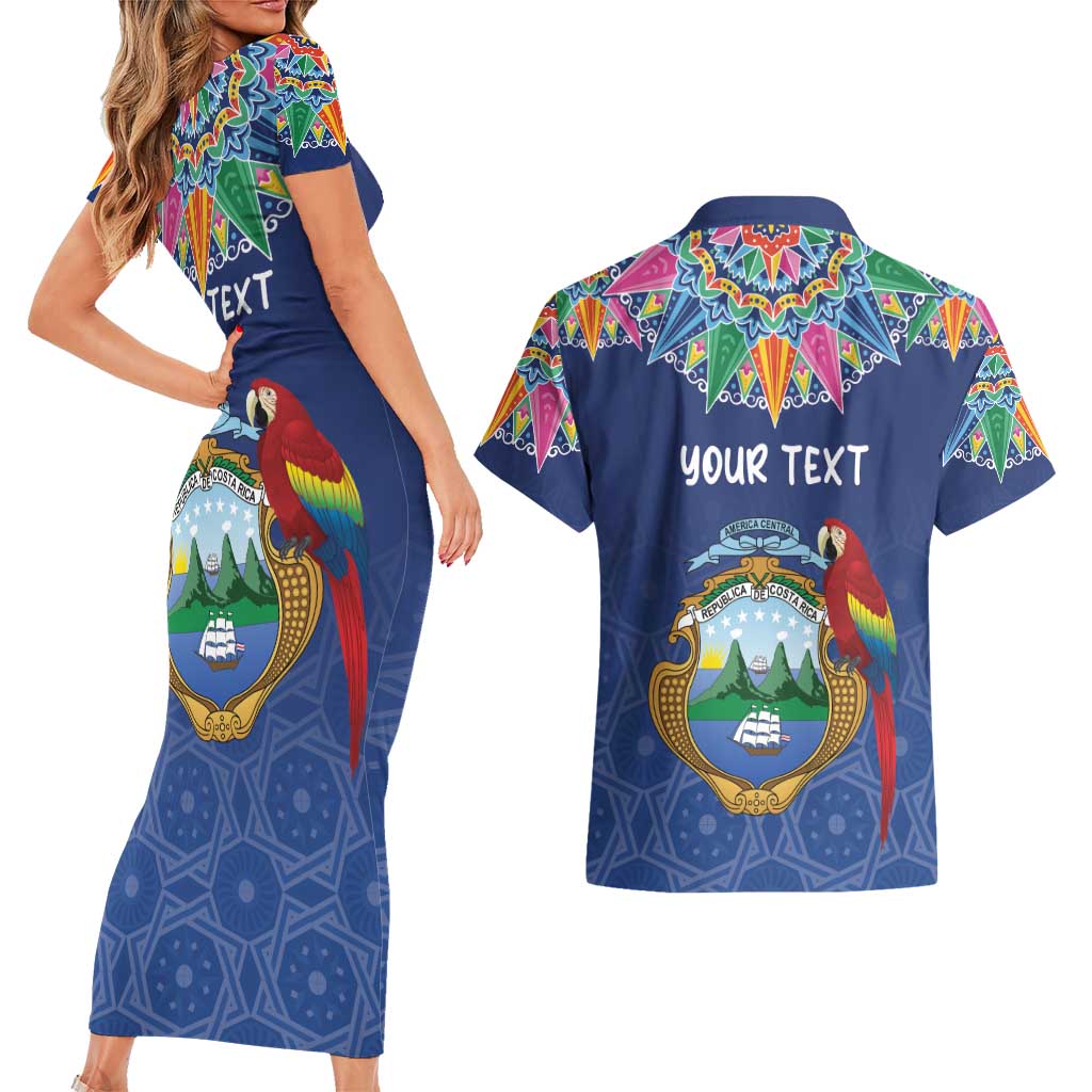 Pura Vida Costa Rica Personalized Couples Matching Short Sleeve Bodycon Dress and Hawaiian Shirt Oxcart Ornate Inspired - Wonder Print Shop