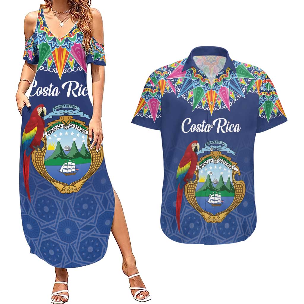 Pura Vida Costa Rica Personalized Couples Matching Summer Maxi Dress and Hawaiian Shirt Oxcart Ornate Inspired - Wonder Print Shop