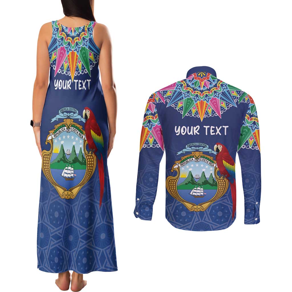 Pura Vida Costa Rica Personalized Couples Matching Tank Maxi Dress and Long Sleeve Button Shirt Oxcart Ornate Inspired - Wonder Print Shop