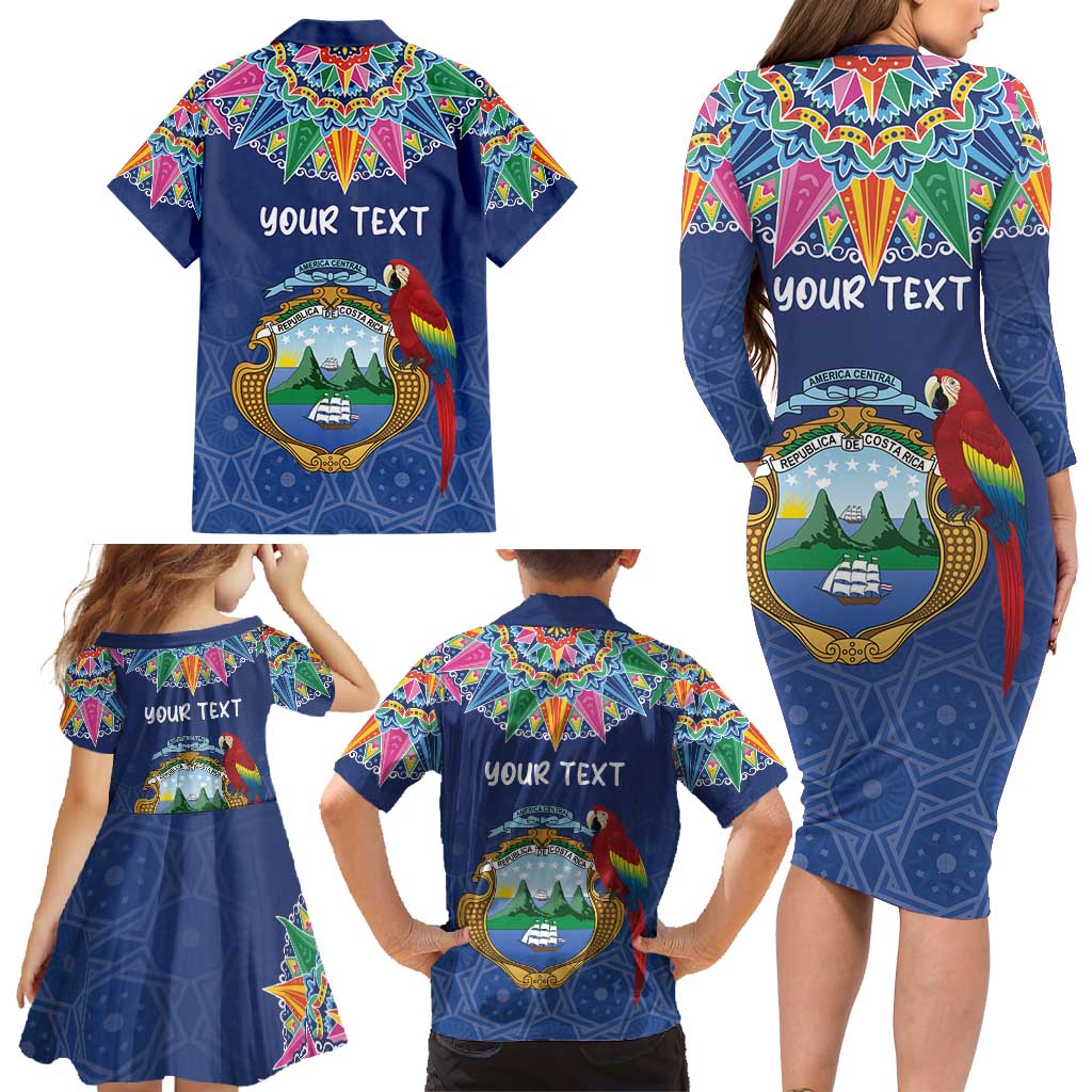 Pura Vida Costa Rica Personalized Family Matching Long Sleeve Bodycon Dress and Hawaiian Shirt Oxcart Ornate Inspired - Wonder Print Shop