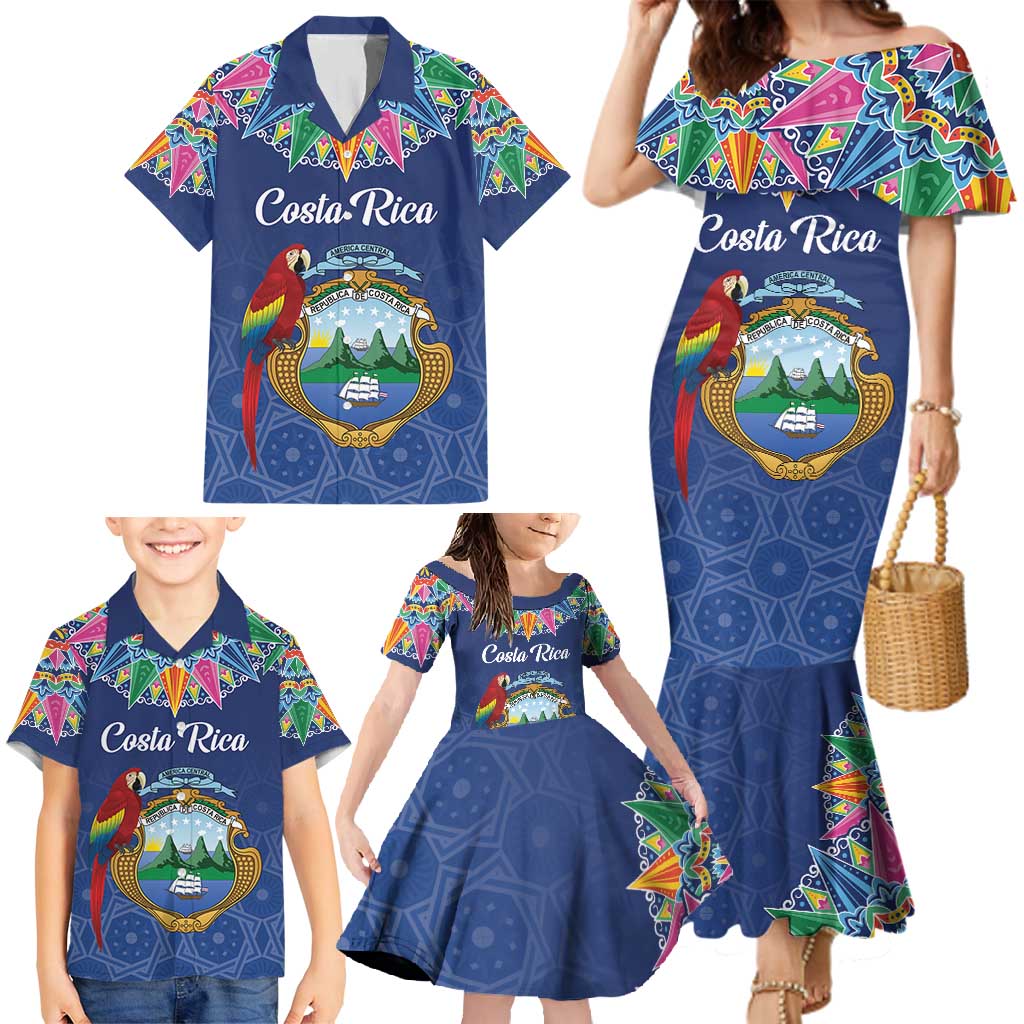 Pura Vida Costa Rica Personalized Family Matching Mermaid Dress and Hawaiian Shirt Oxcart Ornate Inspired - Wonder Print Shop