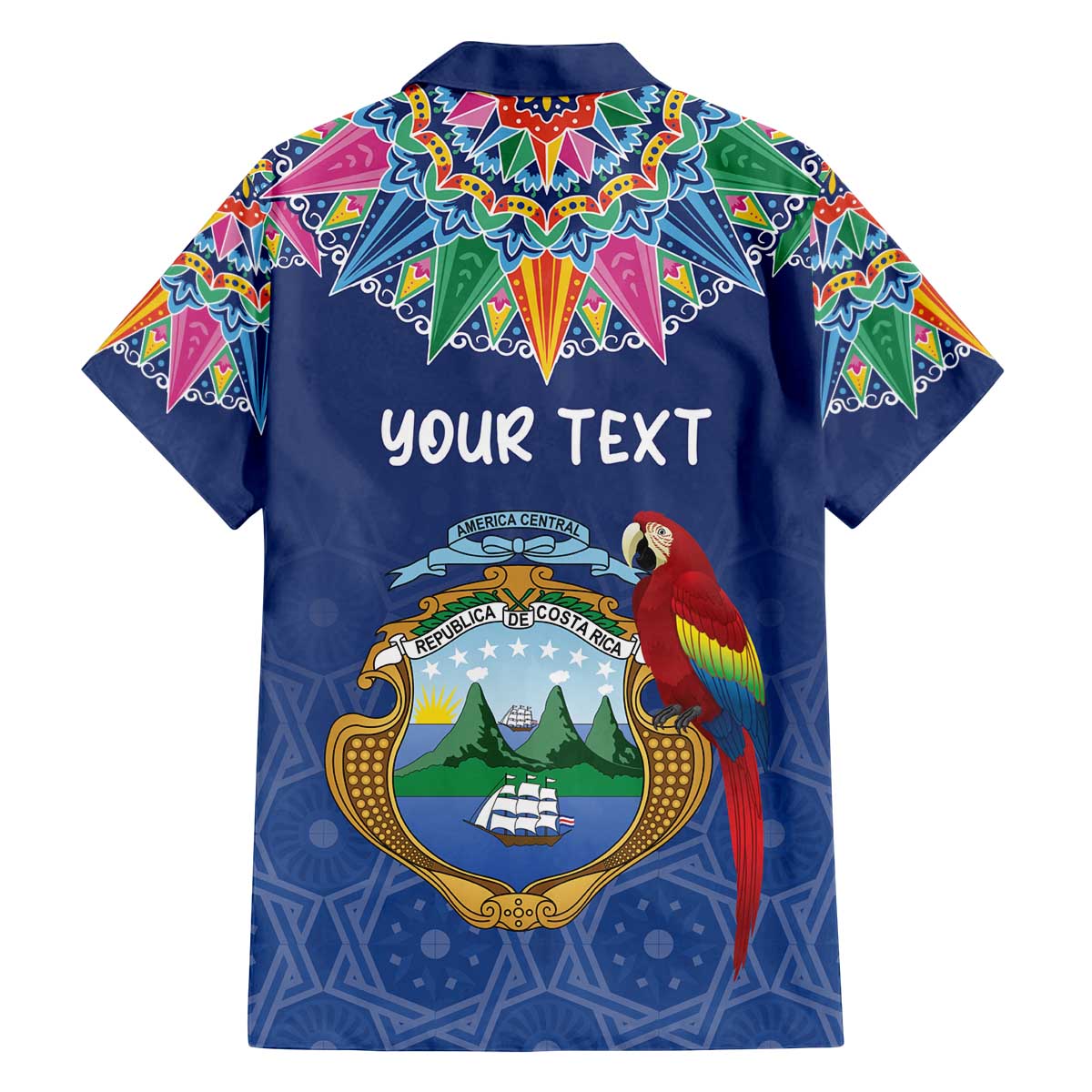 Pura Vida Costa Rica Personalized Family Matching Off The Shoulder Long Sleeve Dress and Hawaiian Shirt Oxcart Ornate Inspired - Wonder Print Shop