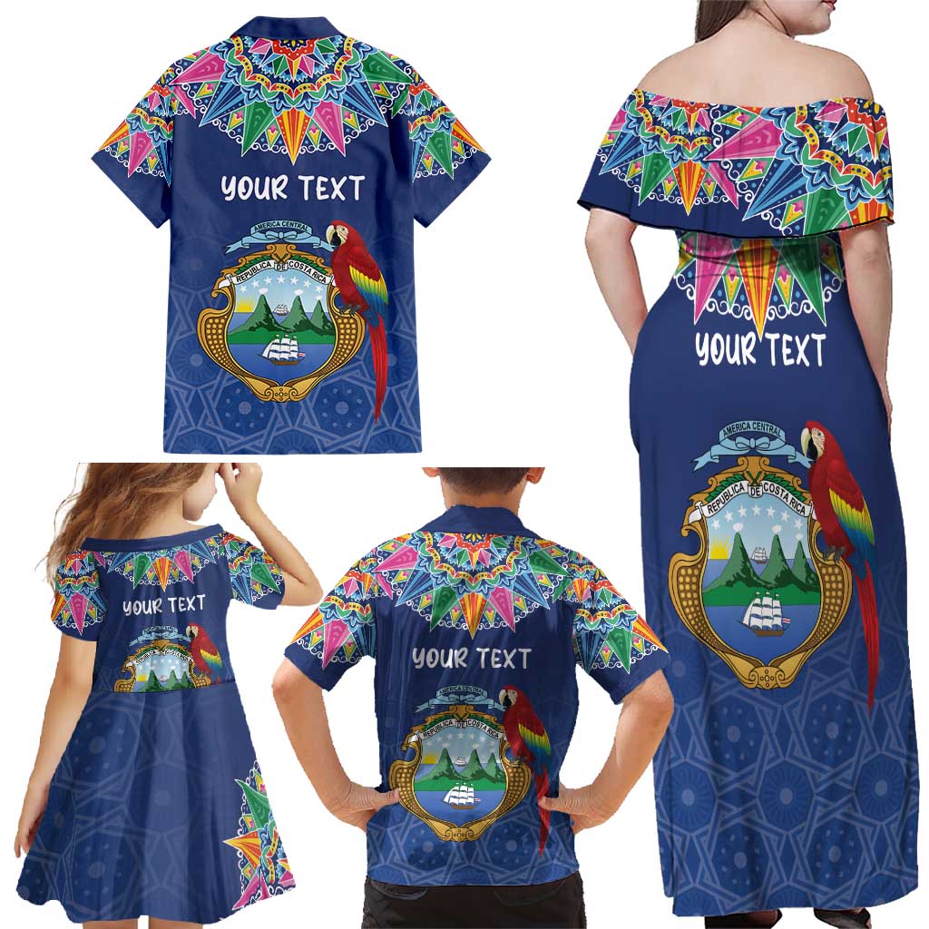 Pura Vida Costa Rica Personalized Family Matching Off Shoulder Maxi Dress and Hawaiian Shirt Oxcart Ornate Inspired - Wonder Print Shop