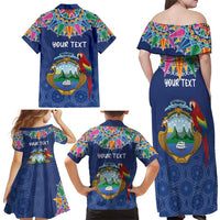 Pura Vida Costa Rica Personalized Family Matching Off Shoulder Maxi Dress and Hawaiian Shirt Oxcart Ornate Inspired - Wonder Print Shop