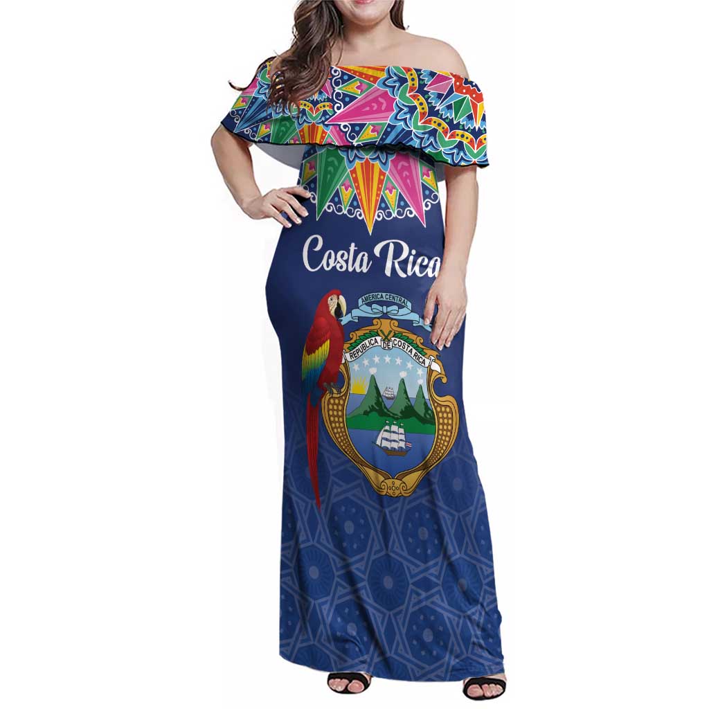 Pura Vida Costa Rica Personalized Family Matching Off Shoulder Maxi Dress and Hawaiian Shirt Oxcart Ornate Inspired - Wonder Print Shop