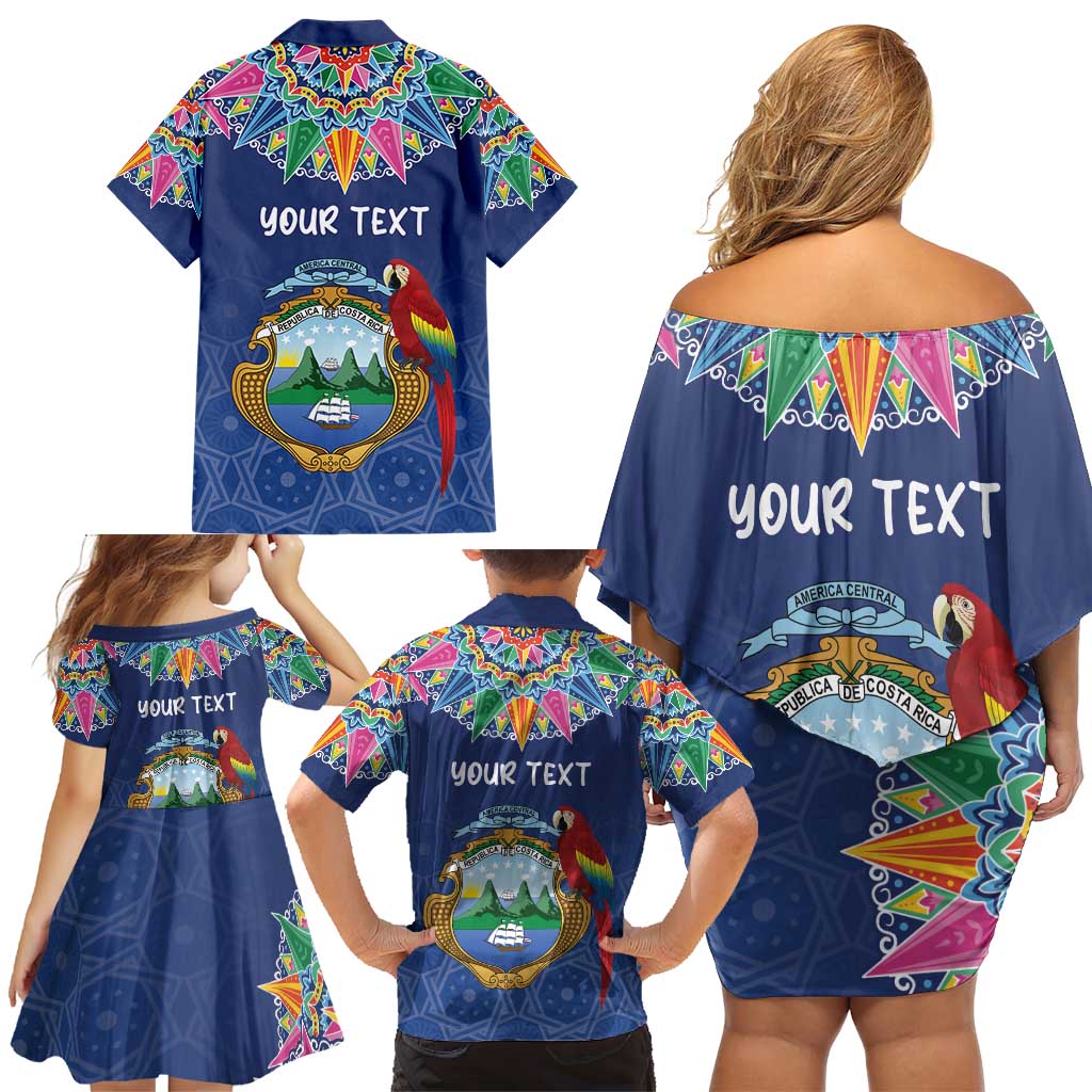 Pura Vida Costa Rica Personalized Family Matching Off Shoulder Short Dress and Hawaiian Shirt Oxcart Ornate Inspired - Wonder Print Shop