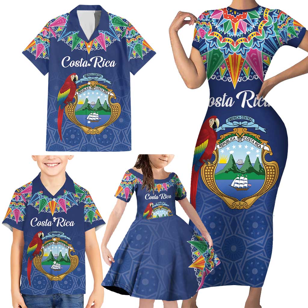 Pura Vida Costa Rica Personalized Family Matching Short Sleeve Bodycon Dress and Hawaiian Shirt Oxcart Ornate Inspired - Wonder Print Shop