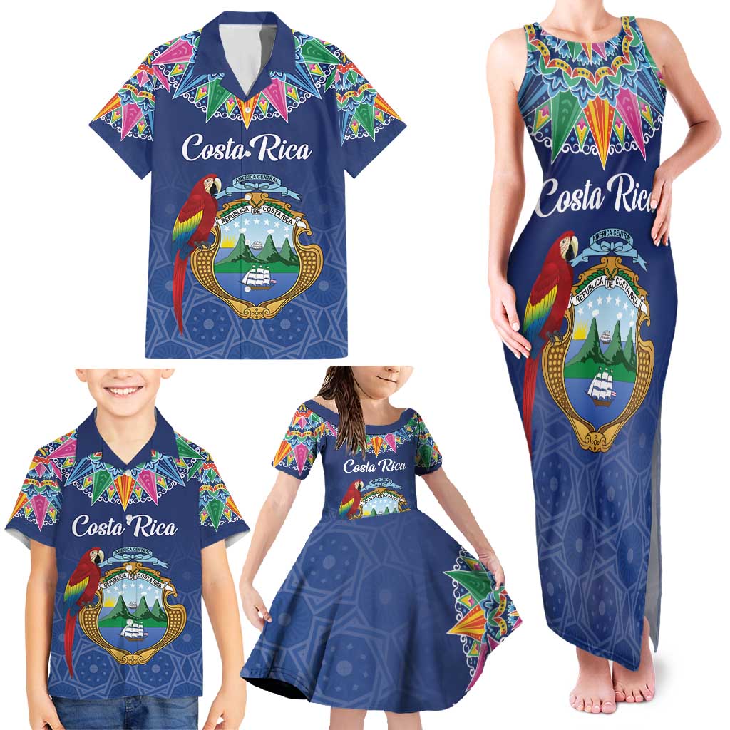 Pura Vida Costa Rica Personalized Family Matching Tank Maxi Dress and Hawaiian Shirt Oxcart Ornate Inspired - Wonder Print Shop