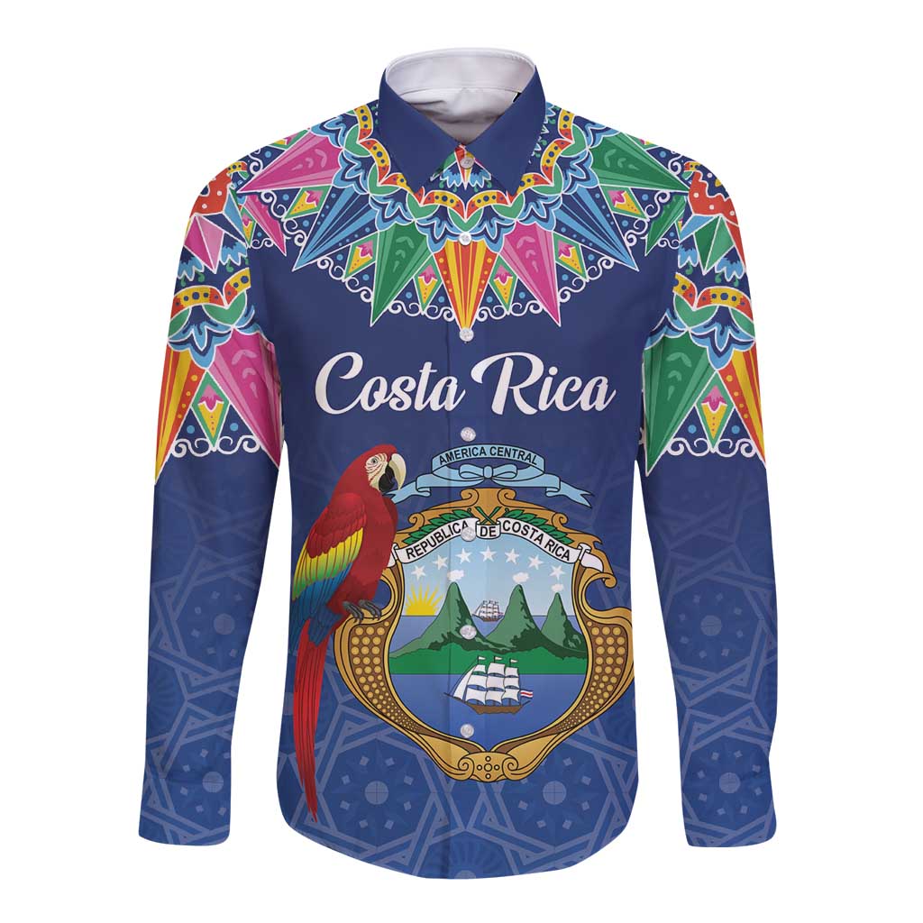 Pura Vida Costa Rica Personalized Long Sleeve Button Shirt Oxcart Ornate Inspired - Wonder Print Shop