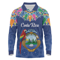 Pura Vida Costa Rica Personalized Long Sleeve Polo Shirt Oxcart Ornate Inspired - Wonder Print Shop