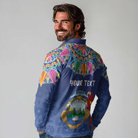 Pura Vida Costa Rica Personalized Long Sleeve Polo Shirt Oxcart Ornate Inspired - Wonder Print Shop