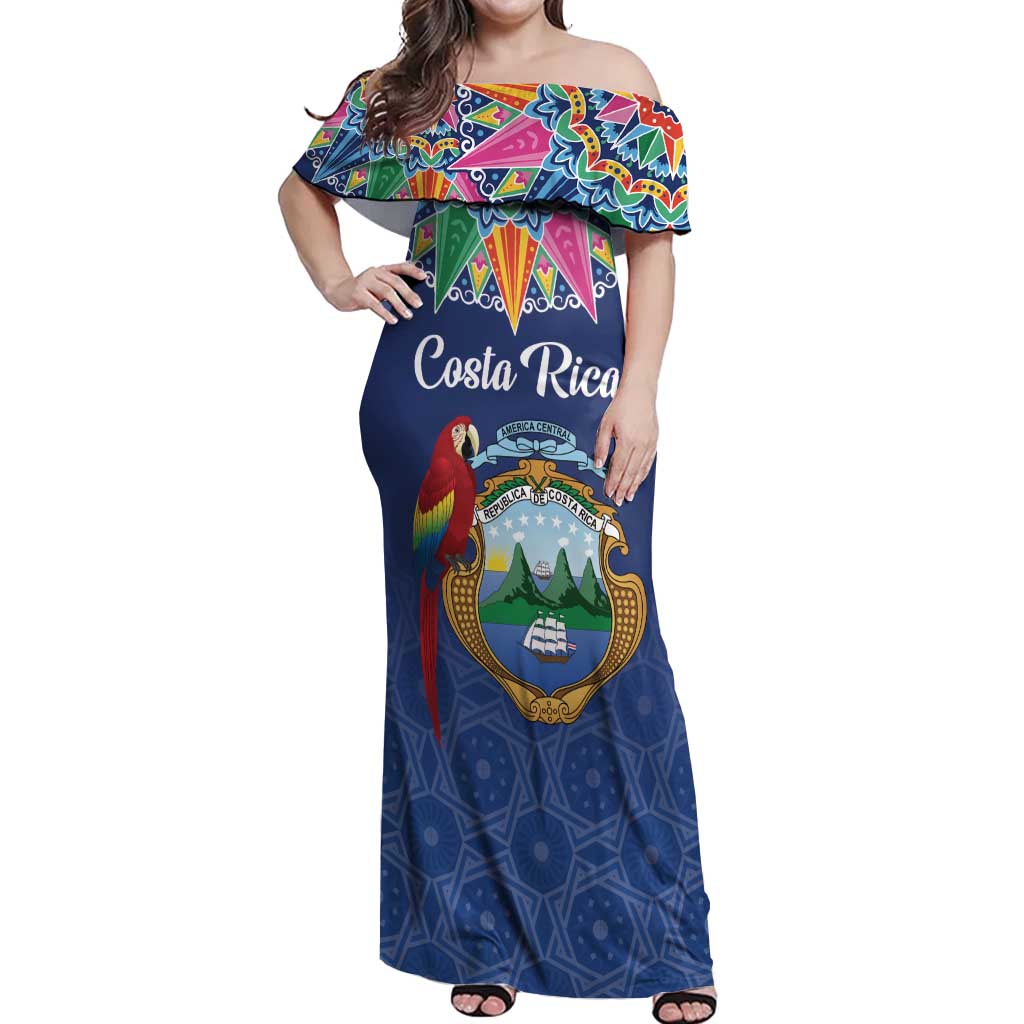 Pura Vida Costa Rica Personalized Off Shoulder Maxi Dress Oxcart Ornate Inspired - Wonder Print Shop
