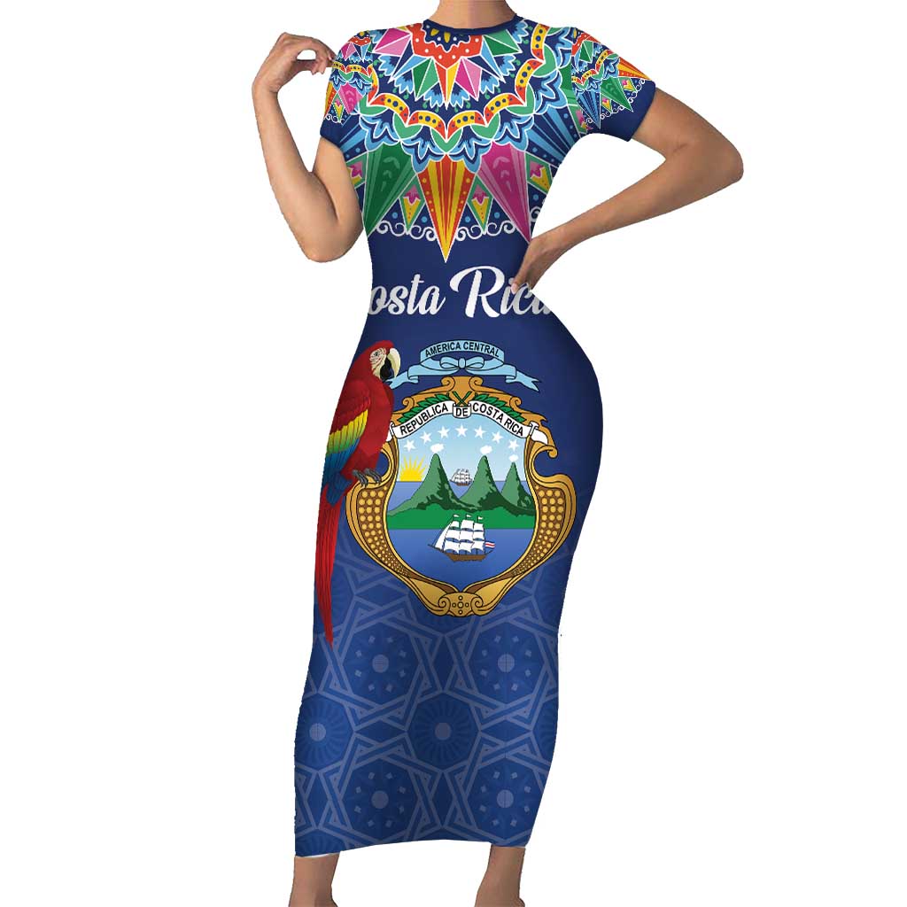 Pura Vida Costa Rica Personalized Short Sleeve Bodycon Dress Oxcart Ornate Inspired - Wonder Print Shop