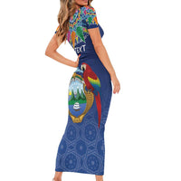 Pura Vida Costa Rica Personalized Short Sleeve Bodycon Dress Oxcart Ornate Inspired - Wonder Print Shop