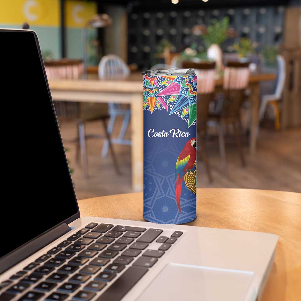 Pura Vida Costa Rica Personalized Skinny Tumbler Oxcart Ornate Inspired - Wonder Print Shop