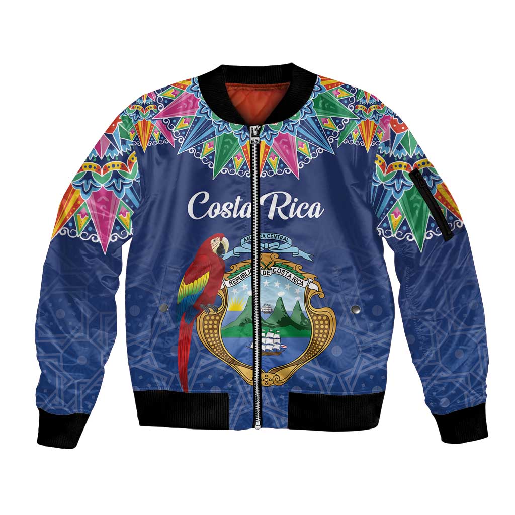 Pura Vida Costa Rica Personalized Sleeve Zip Bomber Jacket Oxcart Ornate Inspired - Wonder Print Shop
