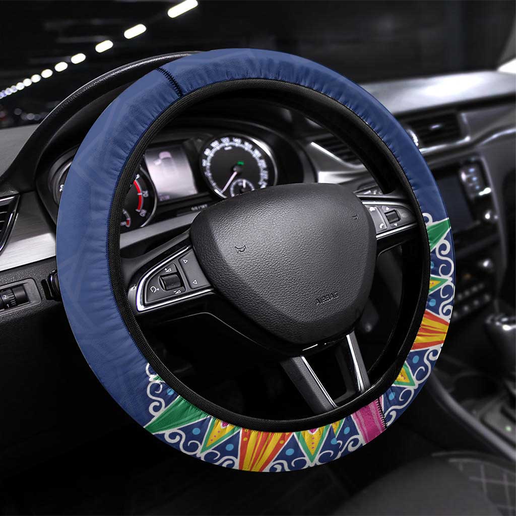 Pura Vida Costa Rica Steering Wheel Cover Oxcart Ornate Inspired - Wonder Print Shop